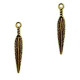 Metal charm Feather 28x5mm Antique bronz